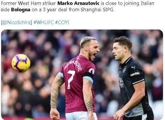 必一运动-阿瑙接近和意甲球队签约3年 欲和海港提前解约